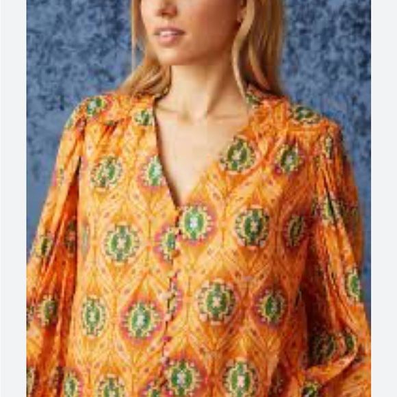 Marie Oliver Imogene Ikat style blouse. - Picture 4 of 10